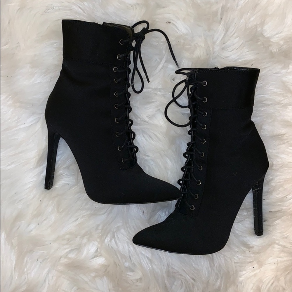Lace up booties